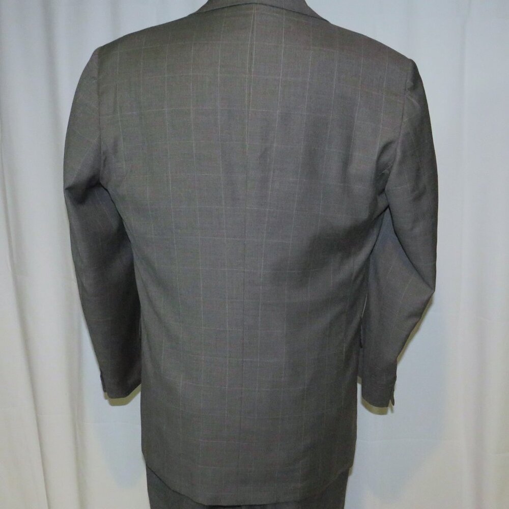 St. Saint Andrews Super 160 Gray Windowpane Plaid Two Button Suit 44R - Picture 10 of 16